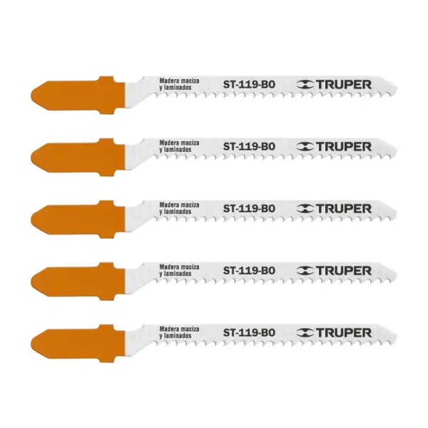 5 Seguetas Tipo T De 8 Cm, 12 Dpp, Corte Curvo Y Fino Truper (ST-119-BO - 18131)