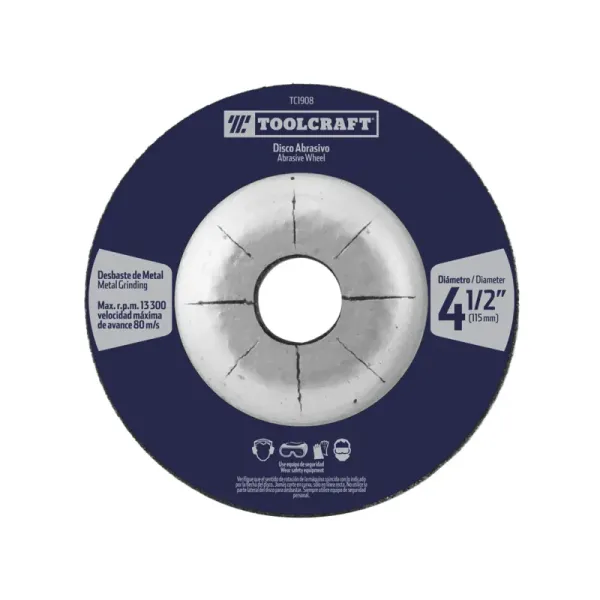 Disco Para Desbaste De Metal 4.1/2' Toolcraft Tipo 27 (TC1908)