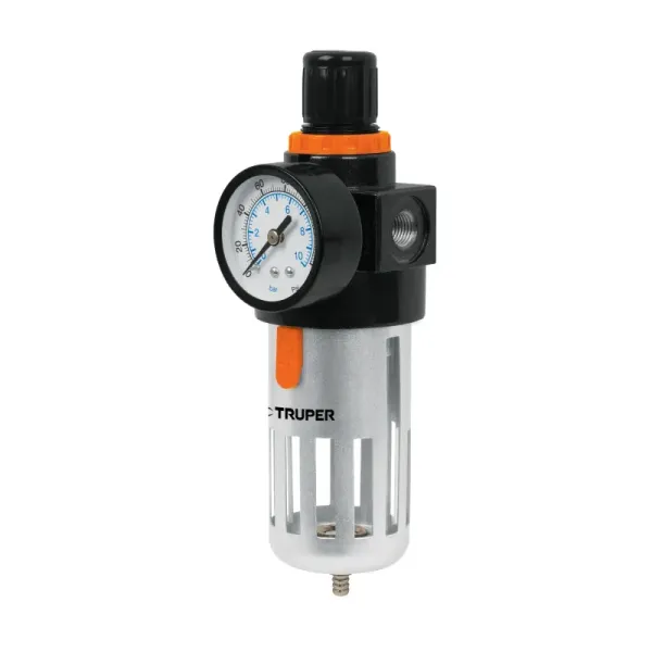 Filtro Y Regulador De Aire En Bar Y Psi, 140 Psi, 1/4 Npt Truper (FIRE-1/4 - 18238)