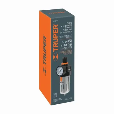 Filtro Y Regulador De Aire En Bar Y Psi, 140 Psi, 1/4 Npt Truper