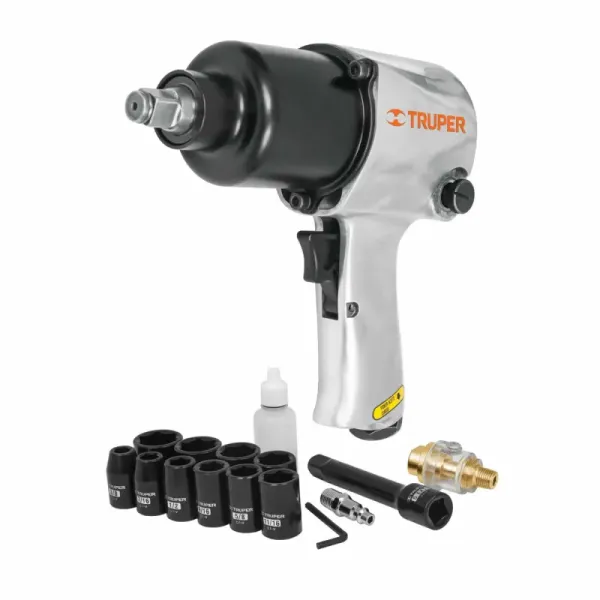 Pistola De Impacto Industrial De 1/2", Accesorios Incluidos Truper (TPN-734H-2K - 18281)