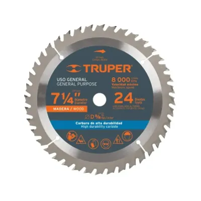 Disco Sierra Madera De 7.1/4", Centro 5/8", 24 Dientes Truper