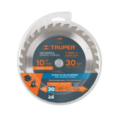 Disco Sierra Madera de 10", Centro 5/8", 30 Dientes Truper