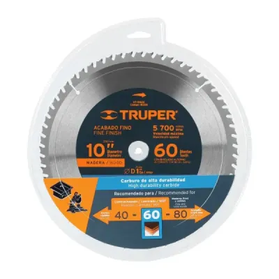 Disco Sierra Madera De 10", Centro 1", 60 Dientes Truper