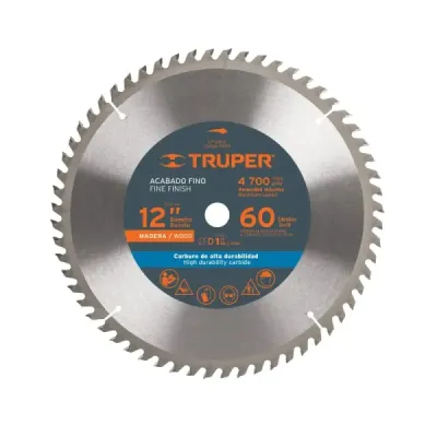 Disco Sierra Madera de 12", Centro 1", 60 Dientes Truper