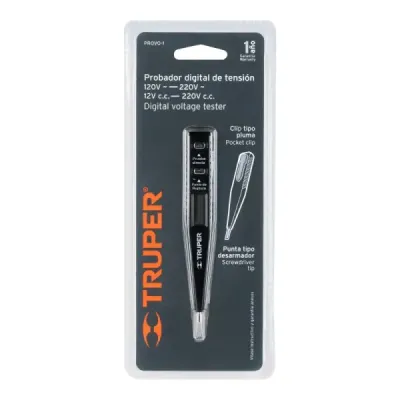 Tester Digital De 13 Cm Para Medir Tensión Y Polaridad Ca/Cc Truper