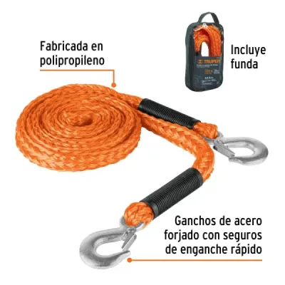 Correa De Remolque 3.5mx22mm 2000 Kg Truper Funda Y Gancho