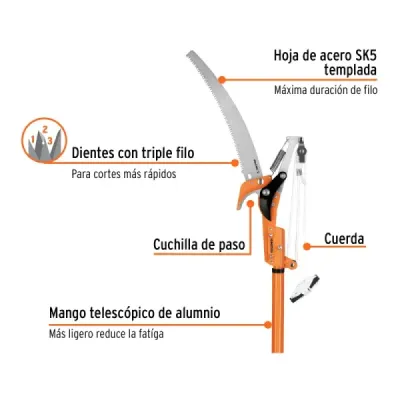 Cortador De Ramas De Cuchilla Templada Con Mango De 240 Cm Truper