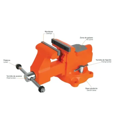 Prensa De Banco Industrial Giratoria De 5", Apertura 14 Cm Truper
