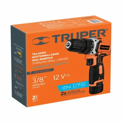 Taladro Inalámbrico 3/8" Profesional, 12 V Y Torque 15 Nm Truper