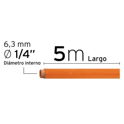 Manguera Para Compresor De Pvc 5 M, 1/4" Npt, 300 Psi Truper