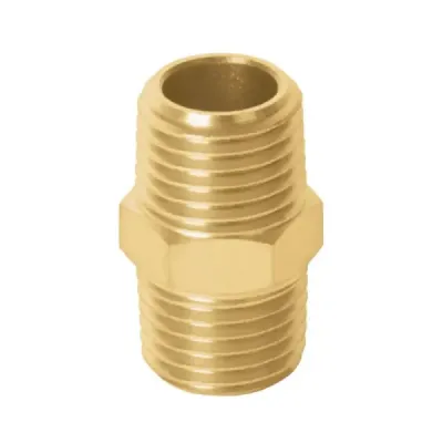 Niple De Latón De 1/4 Npt Para Compresor, Macho Truper