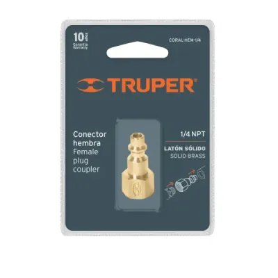 Conector Rápido De Latón De 1/4 Npt Para Compresor, Hembra Truper
