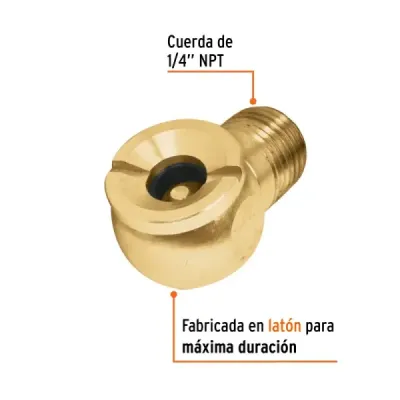 Cabeza Infladora De Llantas En Latón, Rosca 1/4 Npt, Macho Truper