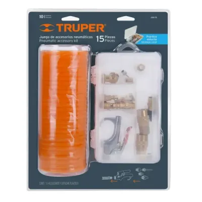 Set 15 Accesorios Neumáticos Para Limpiar, Inflar Y Calibrar Truper