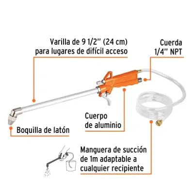 Pistola Para Limpieza De Máquinas Truper De 35 Psi A 90 Psi