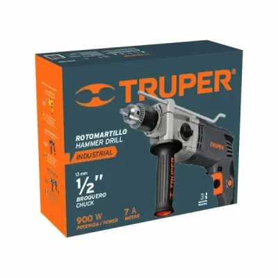 Taladro Percutor 1/2" Industrial 900 W Con Mango De Apoyo Truper