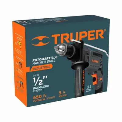 Taladro Percutor 1/2" Industrial 650 W Con Mango De Apoyo Truper