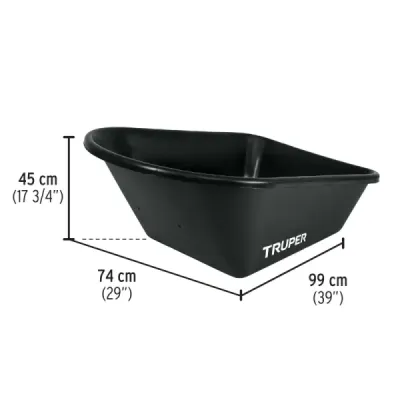 Carretilla Plástica 580 Kg Truper Con Rueda Neumática Lisa