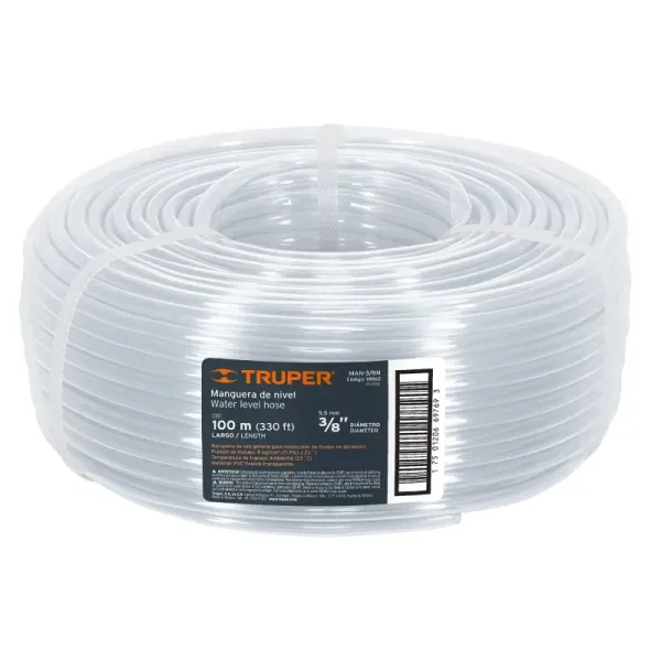 Manguera De Nivel 100 Metros, Diámetro 3/8", Espesor 1 Mm Truper (MAN-3/8N - 19862)
