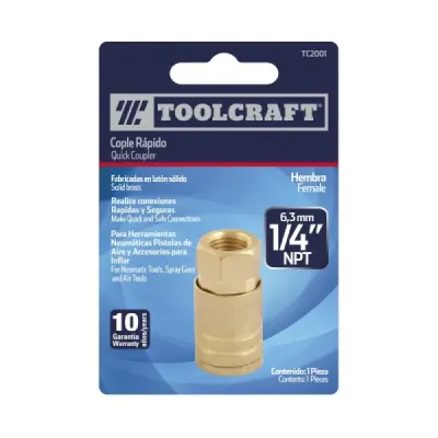 Acoplador Rápido De Latón Hembra Toolcraft De 1/4 Npt