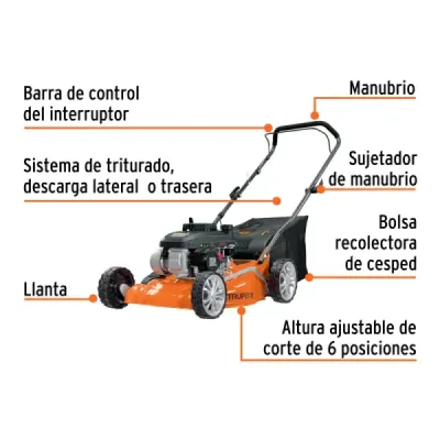 Cortacésped Podadora A Gasolina 4 Hp Con Cuchilla Ajustable Truper