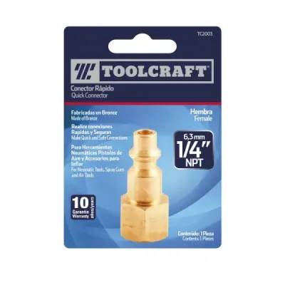 Acople Rápido De Latón Hembra Toolcraft De 1/4 Npt