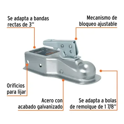 Acoplador Galvanizado Para Bola De Arrastre, 2.000 Libras Truper