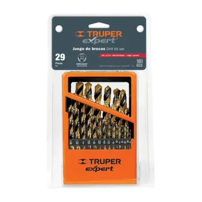 Juego De 29 Brocas Acero Rápido Para Metal Madera Y Plástico Truper