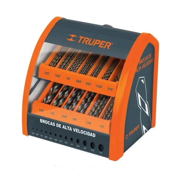 Exhibidor De Brocas Acero Rápido De 13 Lugares Con Cerradura Truper (DESP-BAV-CH - 50021)