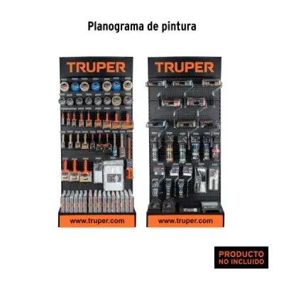 Góndola Panel Ranurado Truper 220 Cm X 110 Cm Con 30 Ganchos