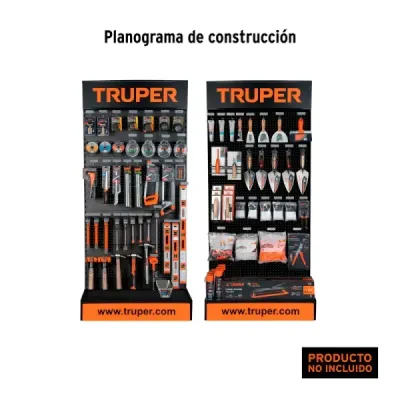 Góndola Panel Ranurado Truper 220 Cm X 110 Cm Con 30 Ganchos