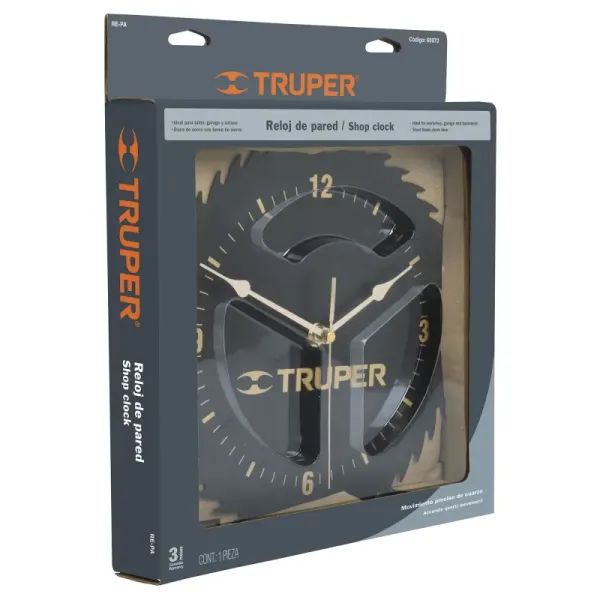 Reloj De Pared Truper 24 Cm Con Cuerpo En Lámina De Acero (RE-PA - 60073)
