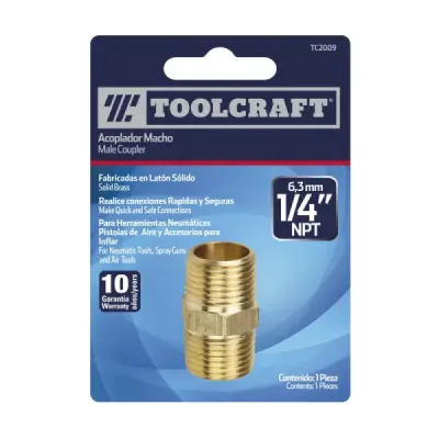 Niple De Latón Macho Y Hembra Toolcraft De 1/4 Npt