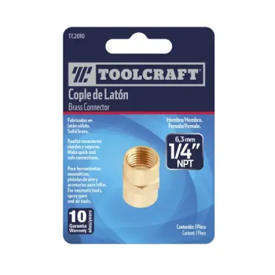 Acople De Latón Macho Y Hembra Toolcraft De 1/4 Npt