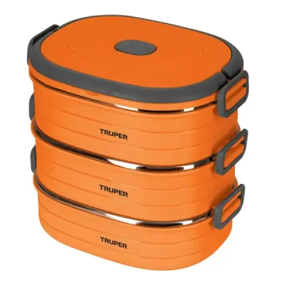Portacomidas Acero Inoxidable Microondas Truper Apilable