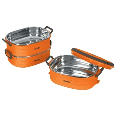 Portacomidas Acero Inoxidable Microondas Truper Apilable