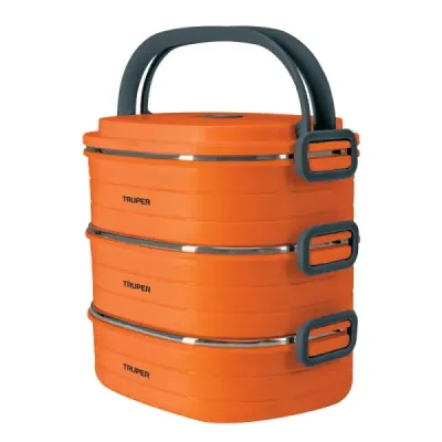 Portacomidas Acero Inoxidable Microondas Truper Apilable