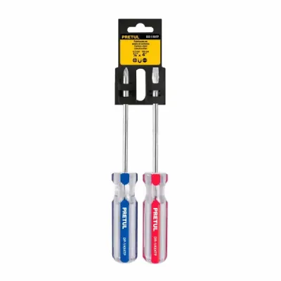 Juego De 2 Destornillares De 1/4", Mango De Pvc Pretul
