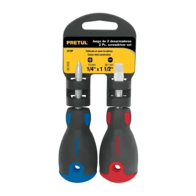 Juego De 2 Mini Destornillares De 1/4", Mango Comfort Grip Pretul
