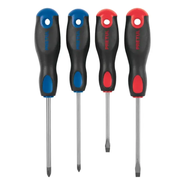 Juego De 4 Destornillares Comfort Grip Con Puntas Magnéticas Pretul (JD-4BP - 20218)
