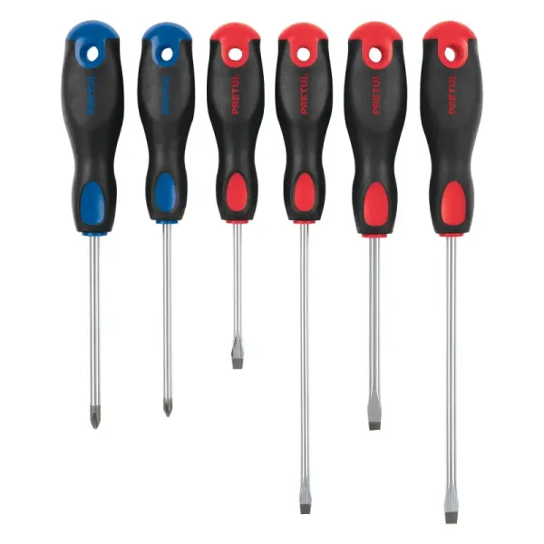 Juego De 6 Destornillares Comfort Grip Con Puntas Magnéticas Pretul (JD-6BP - 20220)