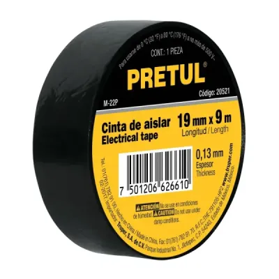 Cinta De Aislar Hogar De Pvc Negra De 9 M X 19 Mm Pretul