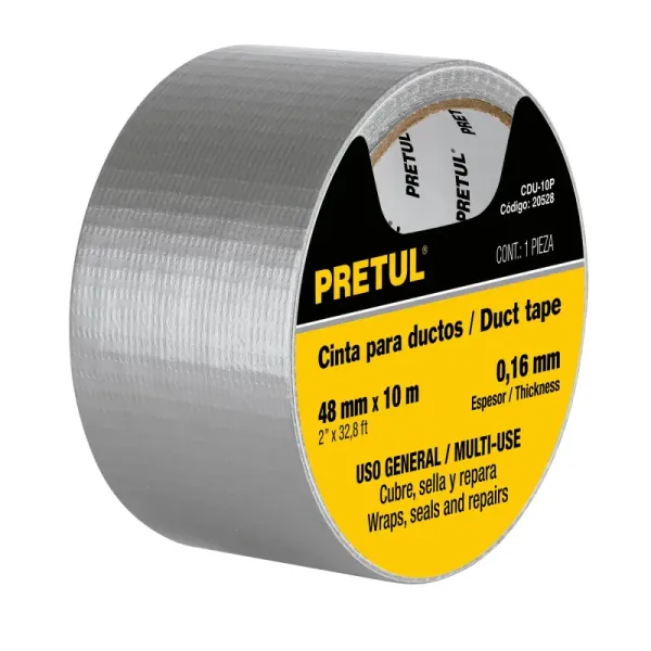 Cinta Para Ducto Uso Hogar De 10 Metros, Hasta 60°C Pretul (CDU-10P - 20528)