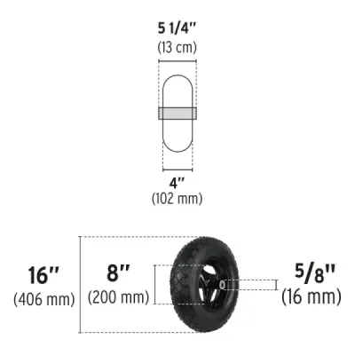 Rueda O Llanta Neumática De 16" X 4" Para Carretilla Pretul