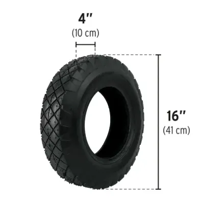 Llanta Para Carretilla Neumática Reforzada De 16" X 4" Pretul