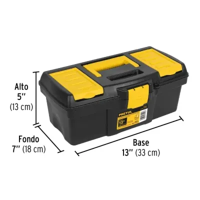 Caja De Herramientas De 33 Cm Con Compartimientos Y Charola Pretul