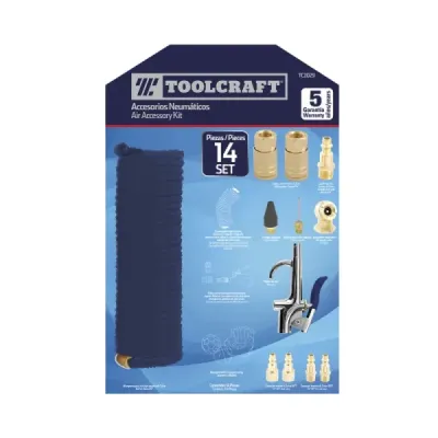 Juego De 14 Accesorios Neumáticos Toolcraft Conector 1/4 Npt