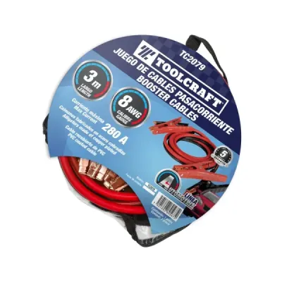 Cables Pasacorriente De 3.5 Metros Toolcraft 8 Awg Y 280 A