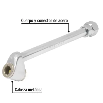 Inflador De Llantas Metálico, Rosca 1/4 Npt Con Cabeza Doble Pretul